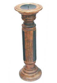 Wooden Candle and Incense Stand